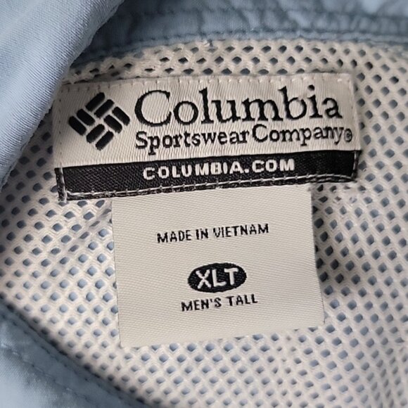 COLUMBIA Performance Fishing Gear Blue Long Sleeve Activewear Button Down Shirt - Picture 5 of 9